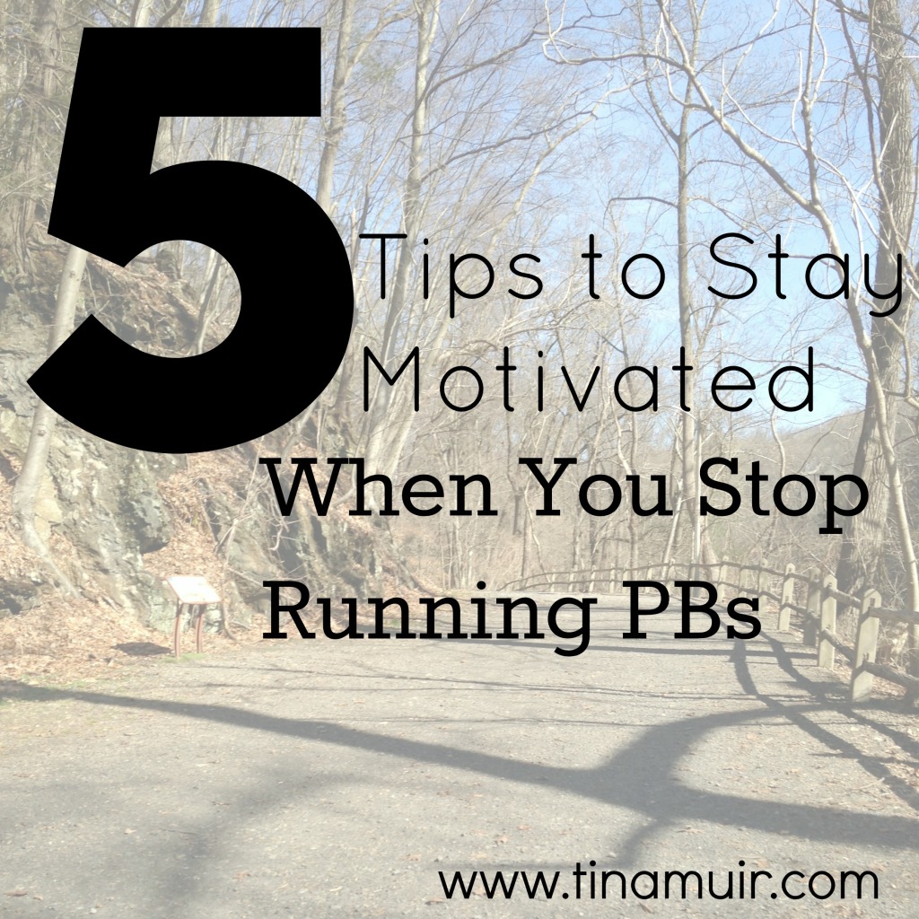Elite runner Tina Muir shares her 5 best tips to stay motivated when you stop running PBs/PRs at every race. It can be so frustrating, but these tips really help!