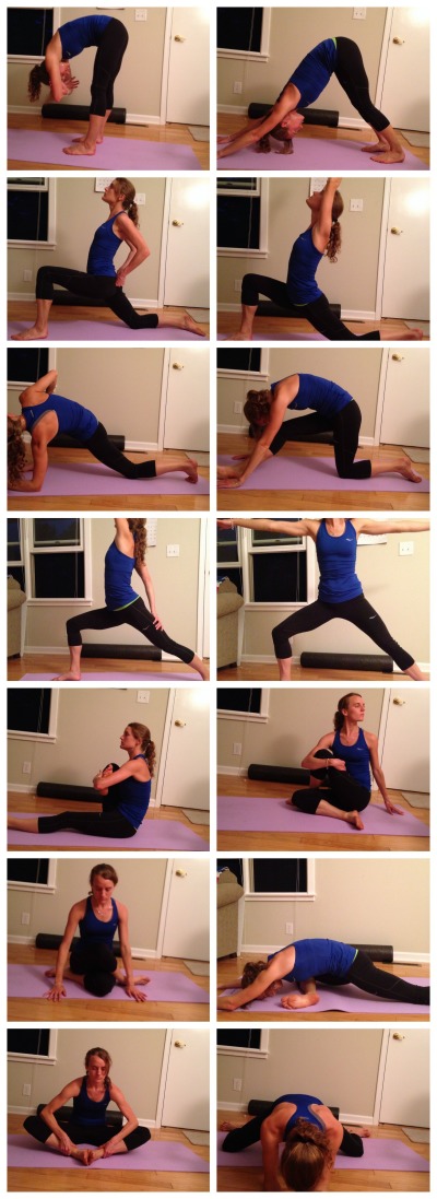This hip opening yoga sequence for runners has really helped me feel better on runs! I do it 4-5 times a week!