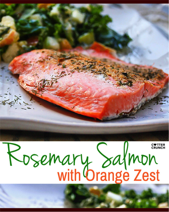 Rosemary salmon with orange zest