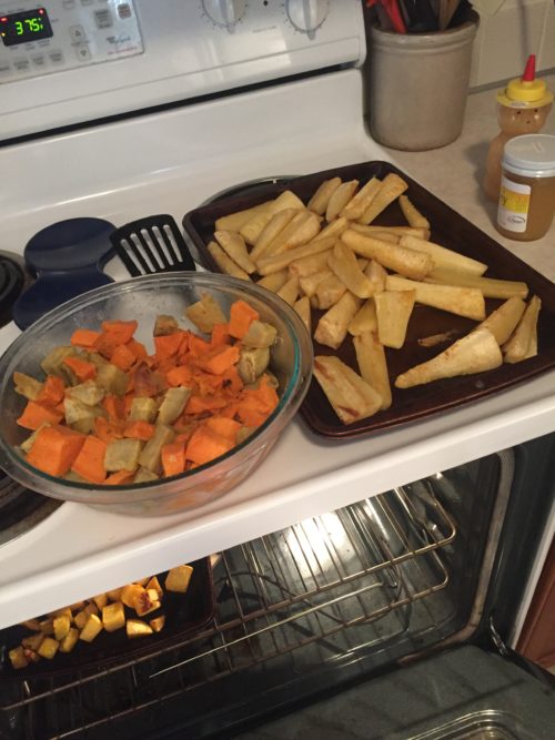Tina prepared vegetables