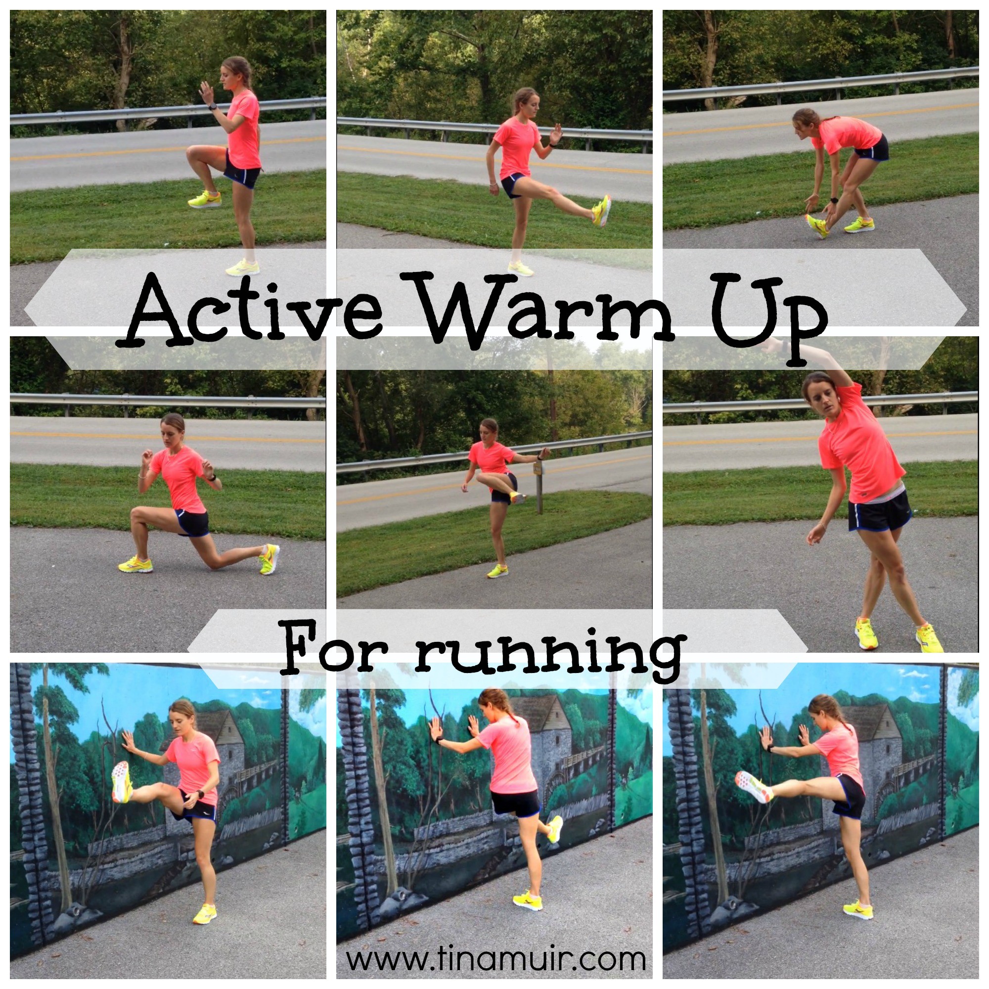 Elite Athlete Tina Muir shares her Secrets to Success: Active Warm Up. These video demonstrations are really easy to follow, and help you feel much better on your runs!