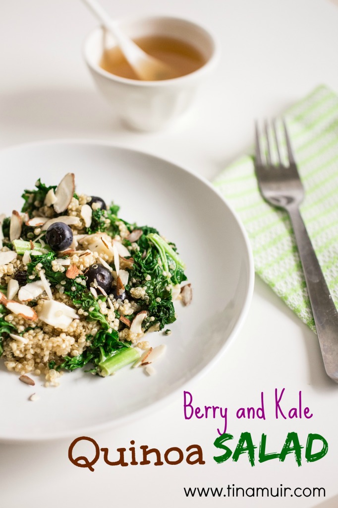 This Berry and Kale Quinoa Salad from elite runner Tina Muir can be enjoyed hot or cold, and is a wonderful way to bring winter and summer together for a nutritious meal year round. This is a great runner meal! Oh yum! @tinamuir88