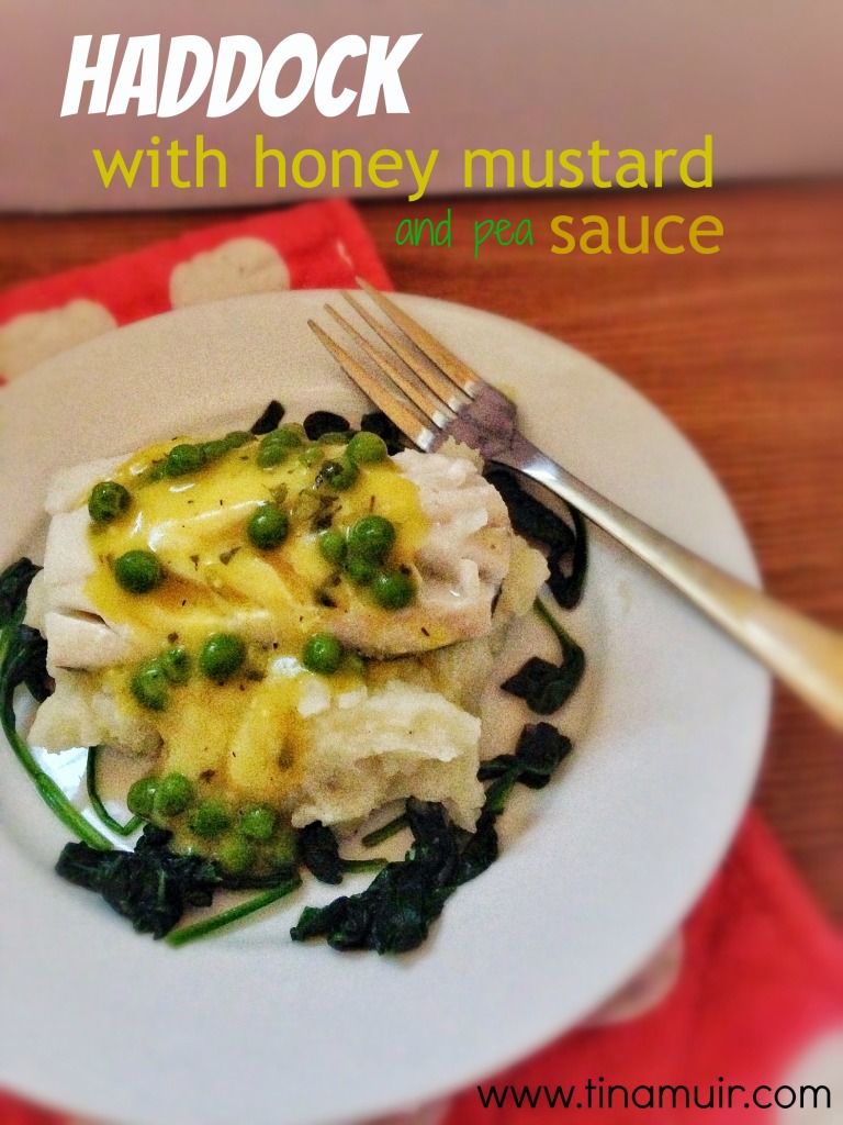 Haddock with honey mustard sauce