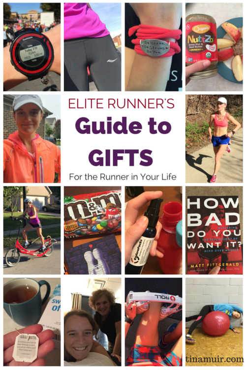 Elite Runner Tina Muir shares the running products she recommends for the runner in your life. This is helpful, and has all the price ranges to make it nice and easy! I want it ALL!